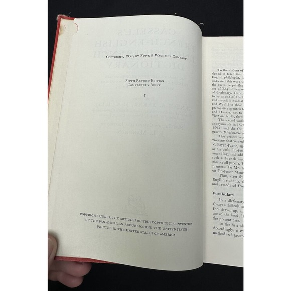 VINTAGE 1951 CASSELL'S NEW FRENCH-ENGLISH ENGLISH-FRENCH Dictionary -BK21 - Picture 5 of 9